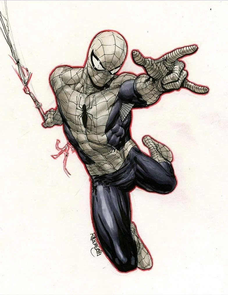 Рисунки Марвел карандашом человек паук