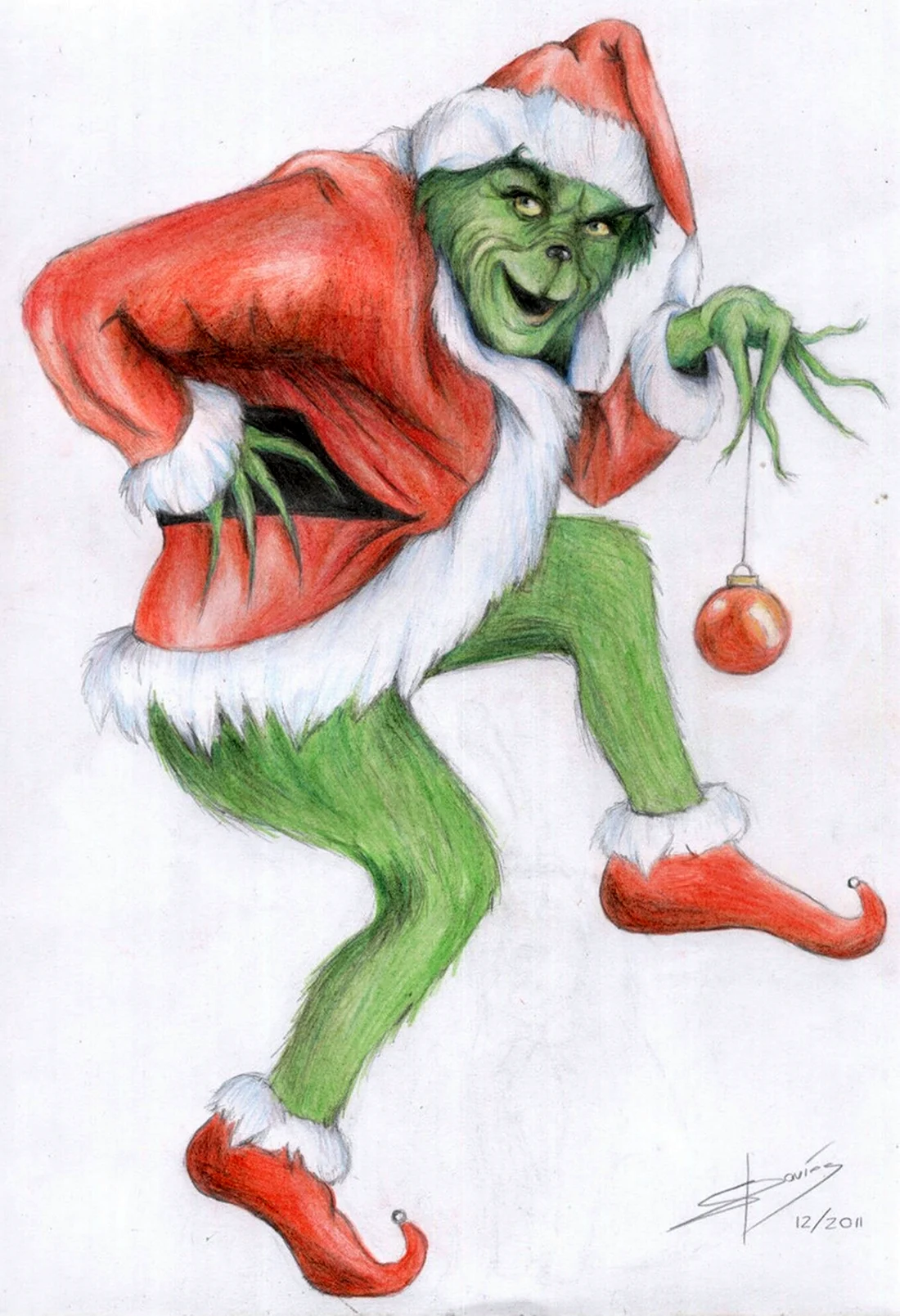 Рисунок Гринча похитителя Рождества