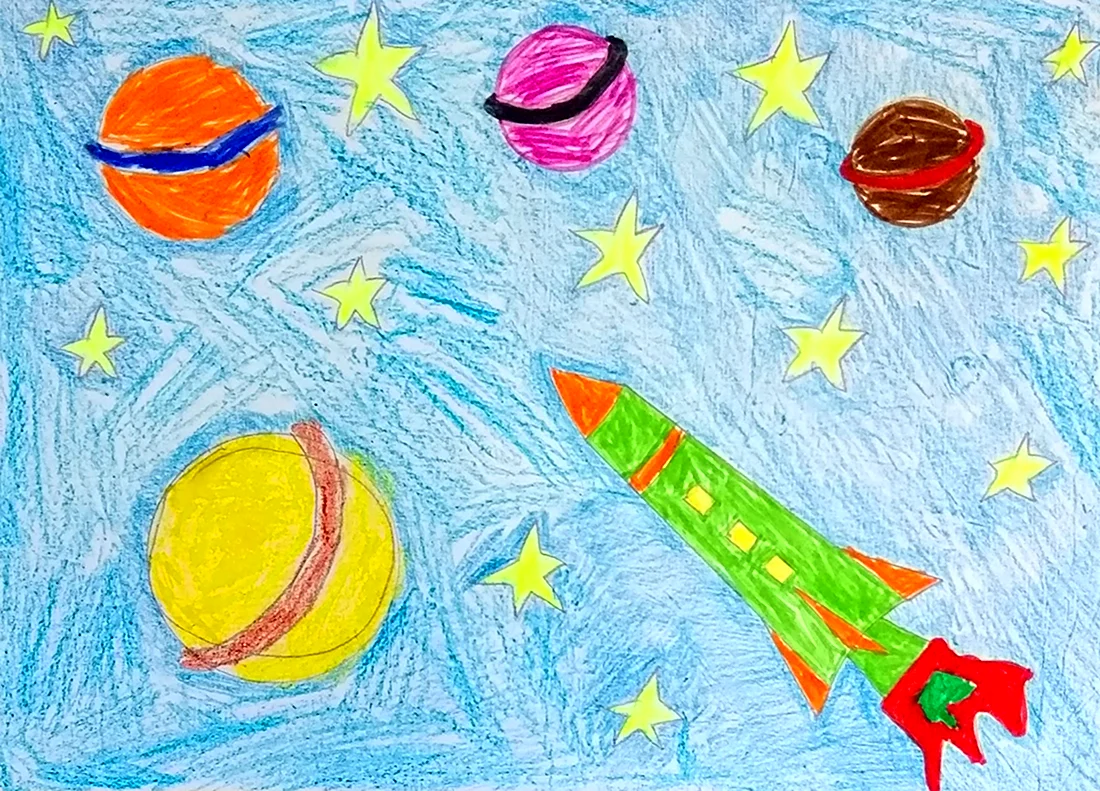 Рисунок на тему загадочный космос для детей
