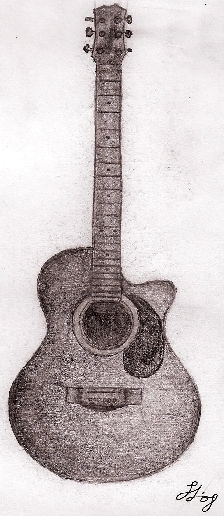 Рисунок простым карандашом гитара