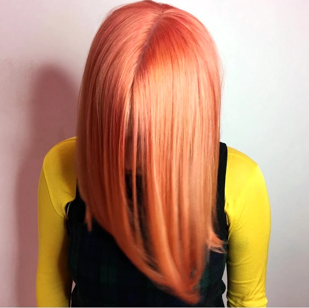 Розово-оранжевый цвет волос