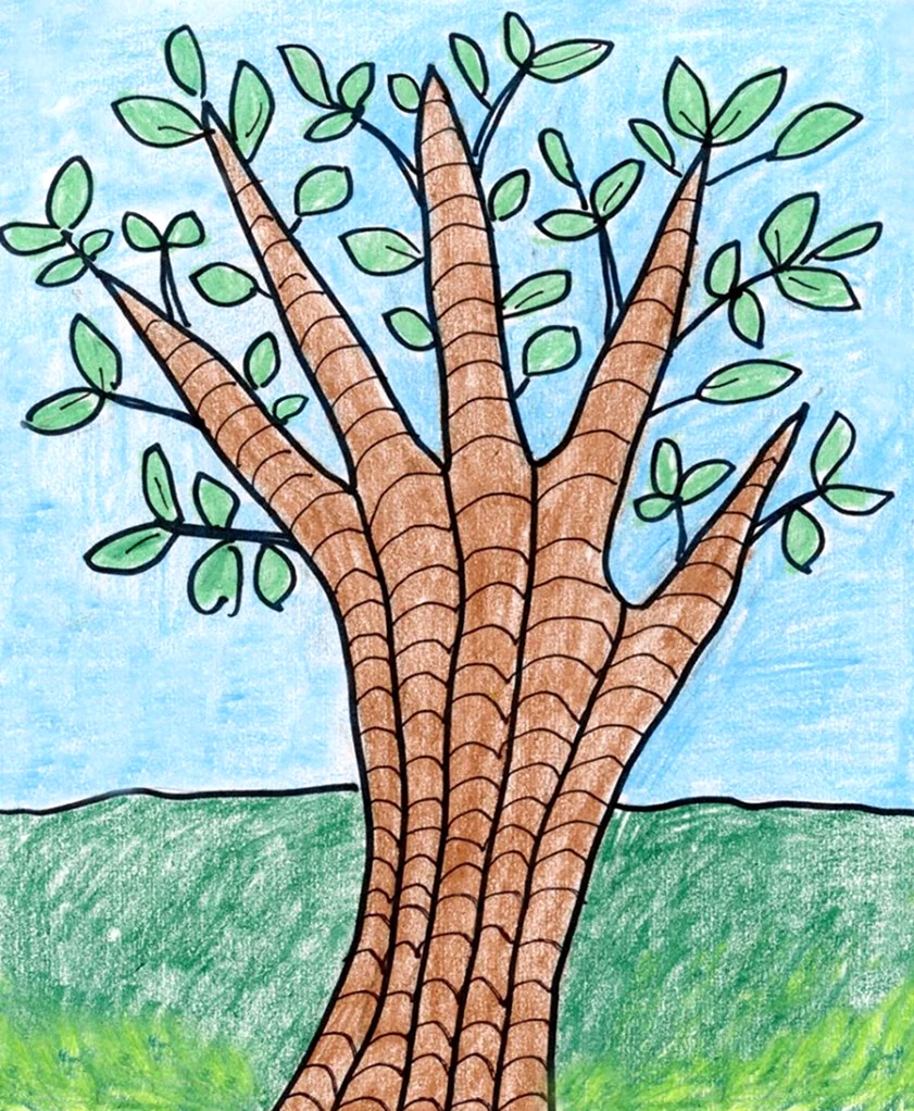 Рука дерево рисунок