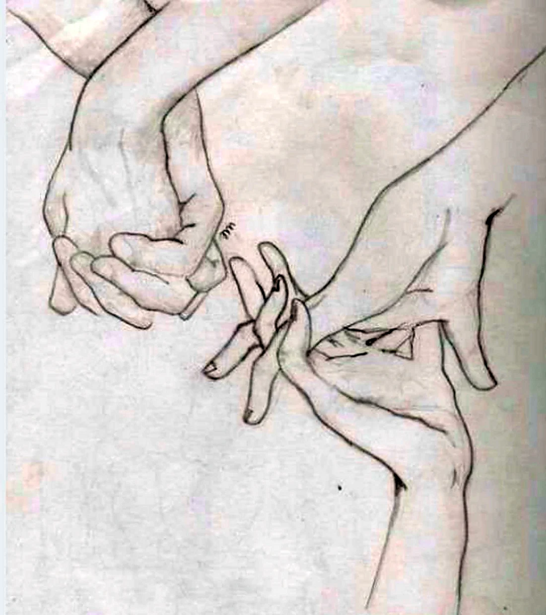 Руки влюбленных рисунок карандашом