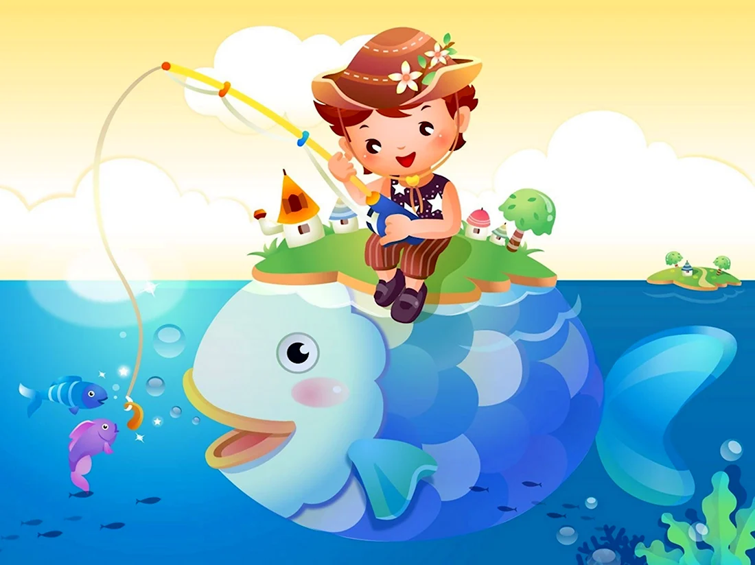 Рыбаки и рыбки для детей