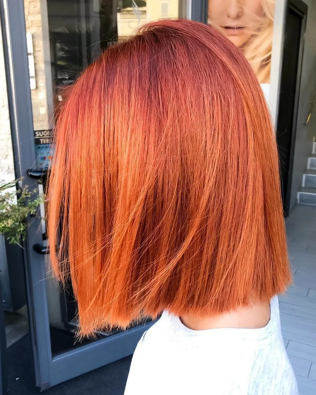 Рыжий цвет волос каре