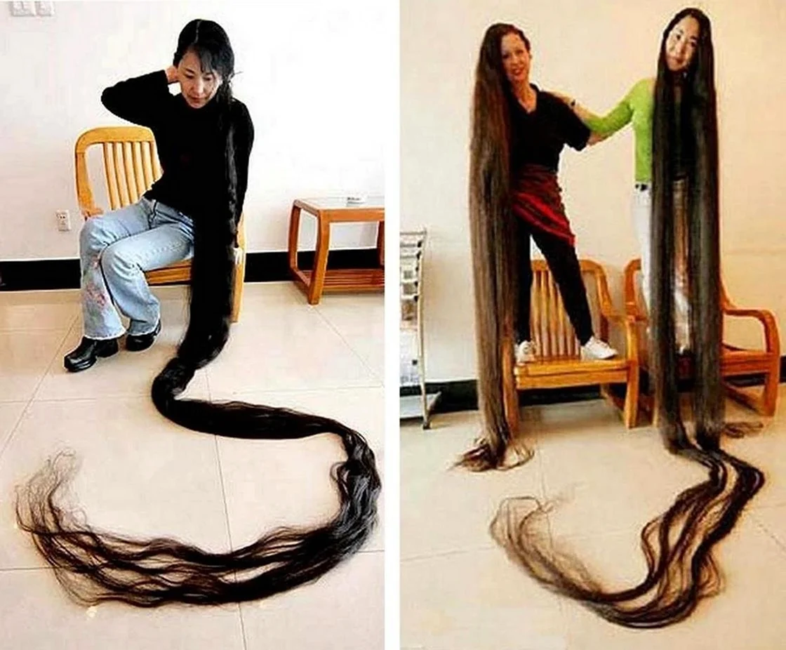 Самые длинные волосы в мире Ксие Квипингт