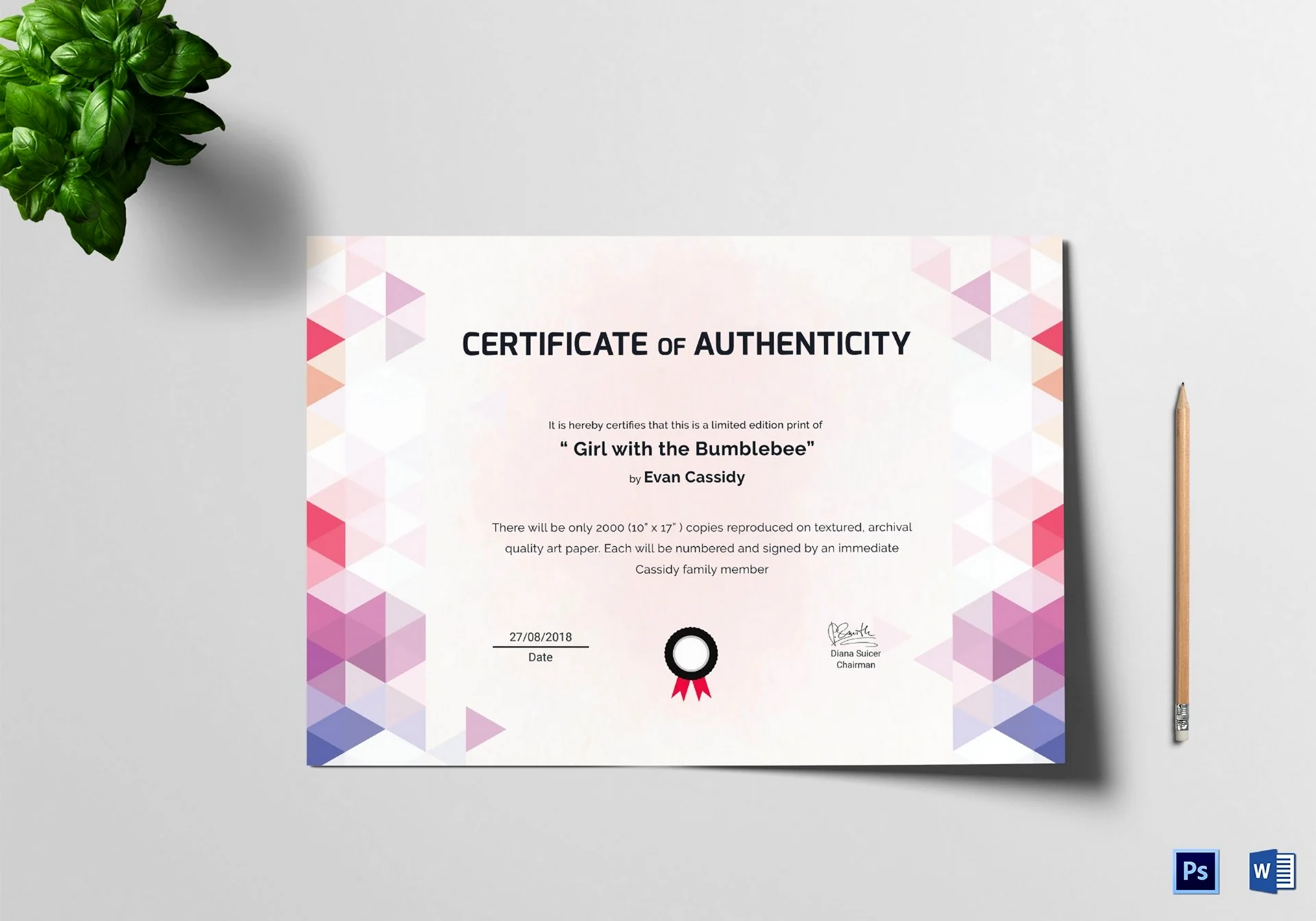 Сертификат дизайн
