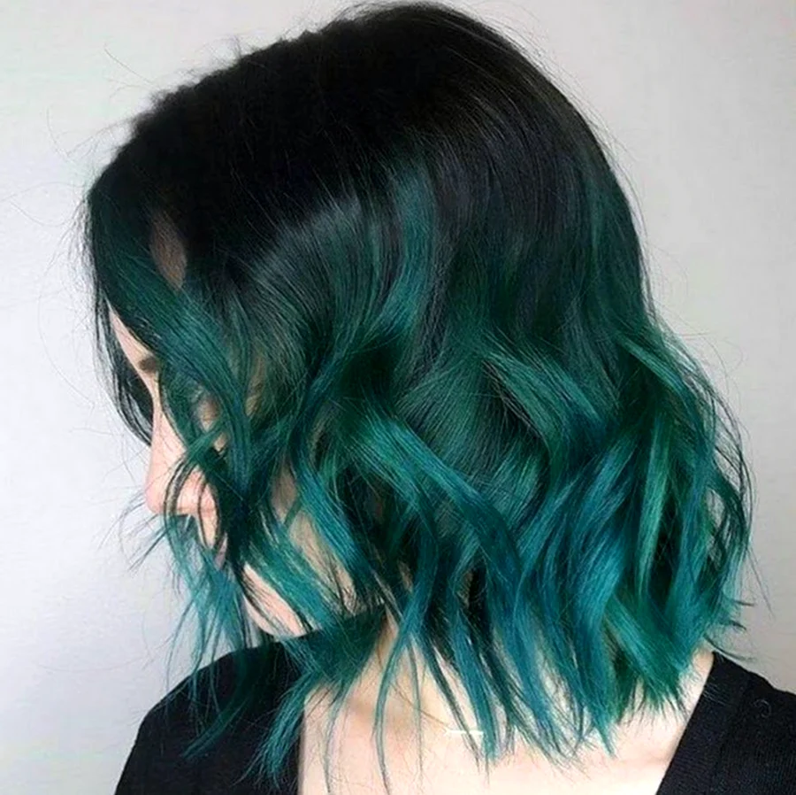 Сине зеленые волосы