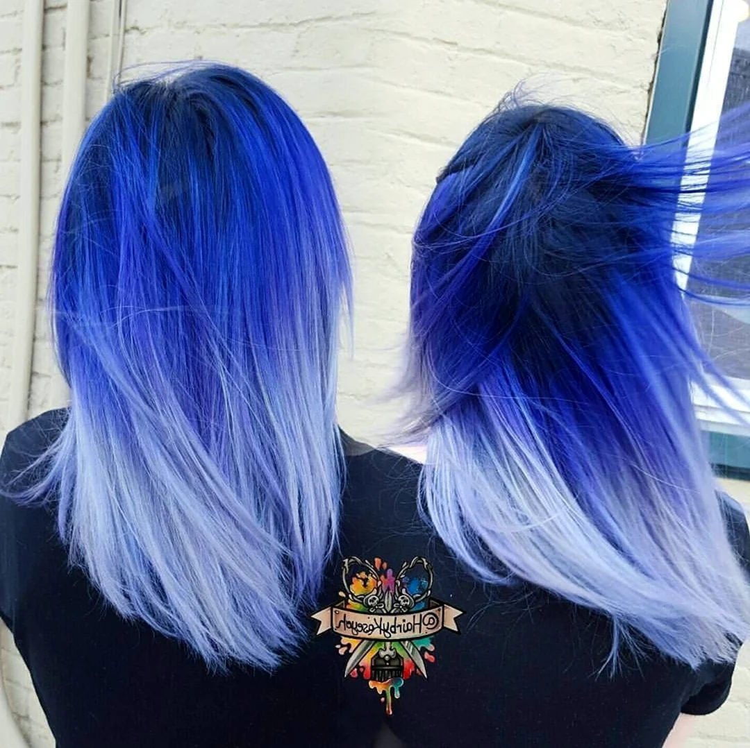 Синие волосы градиент