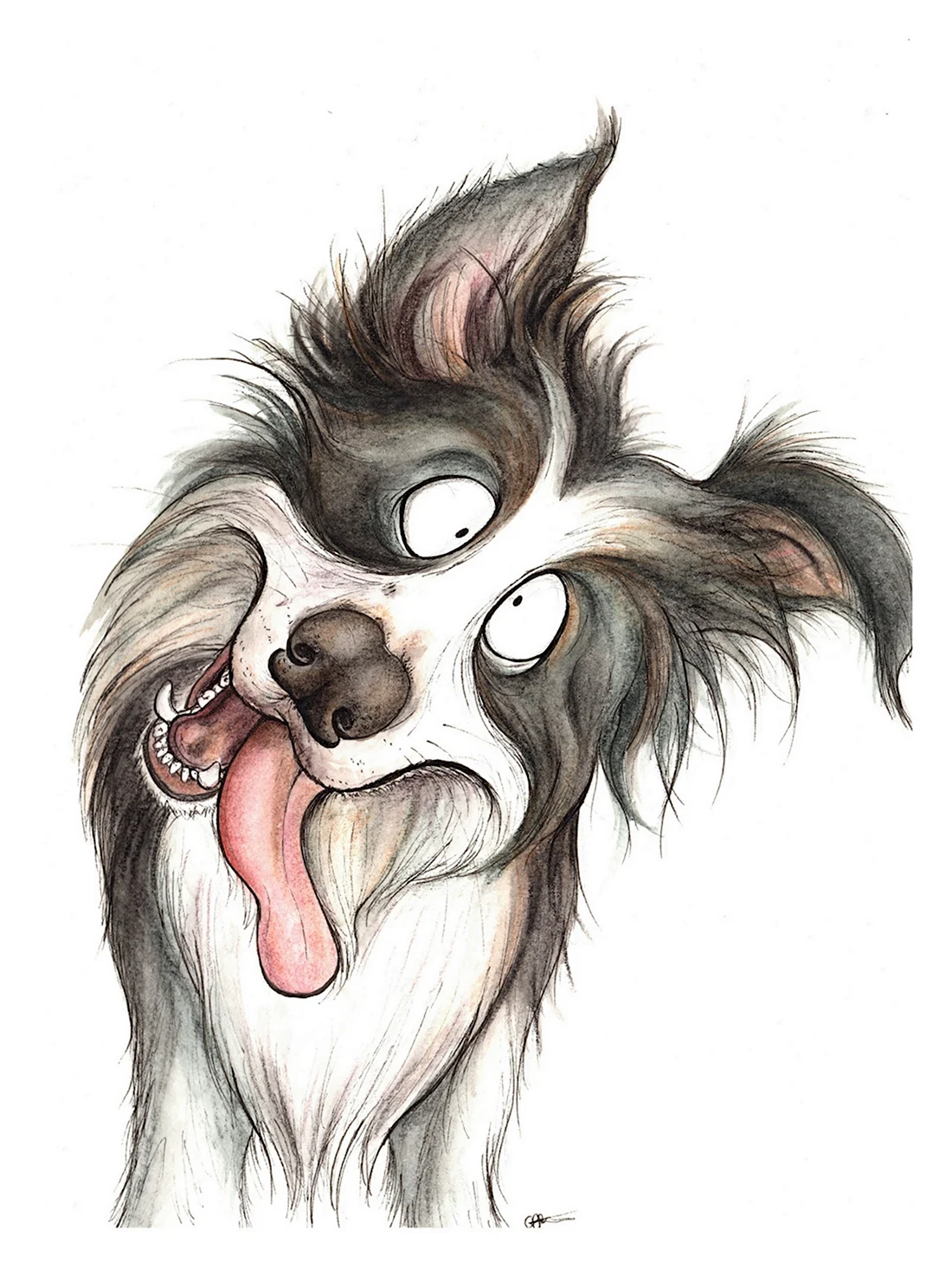 Смешная собака рисунок