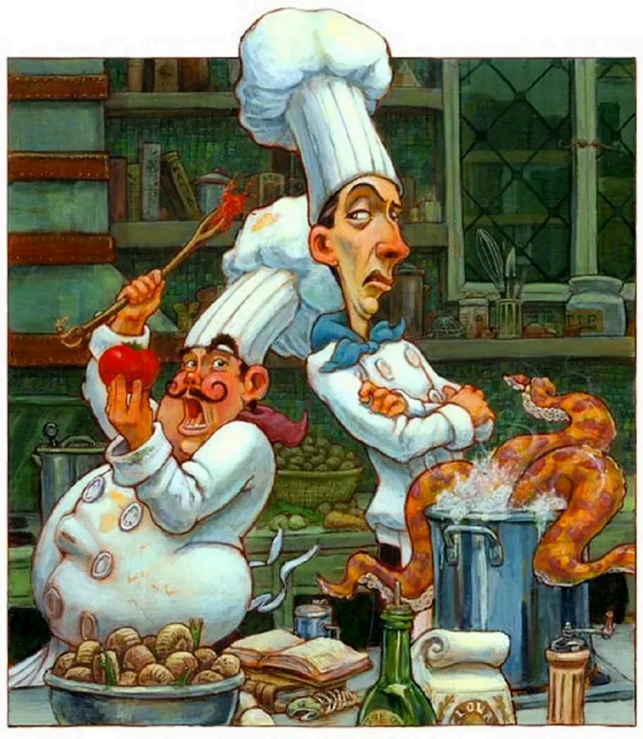 Смешной повар иллюстрация