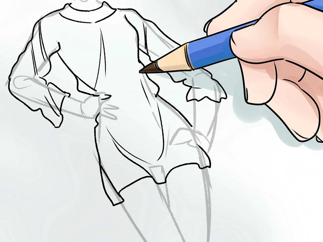 Срисовать человека с одеждой