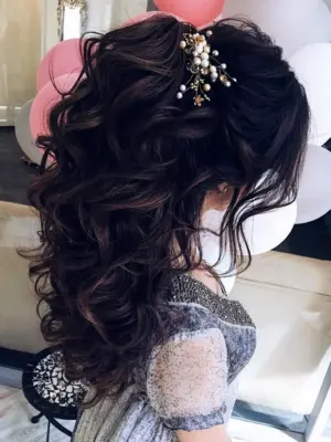 Свадебные причёски на длинные тёмные волосы