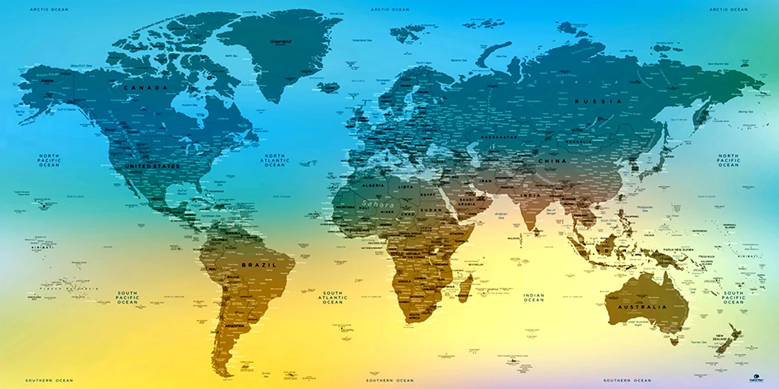 Свiтова мапа Weltkarte Planisphere
