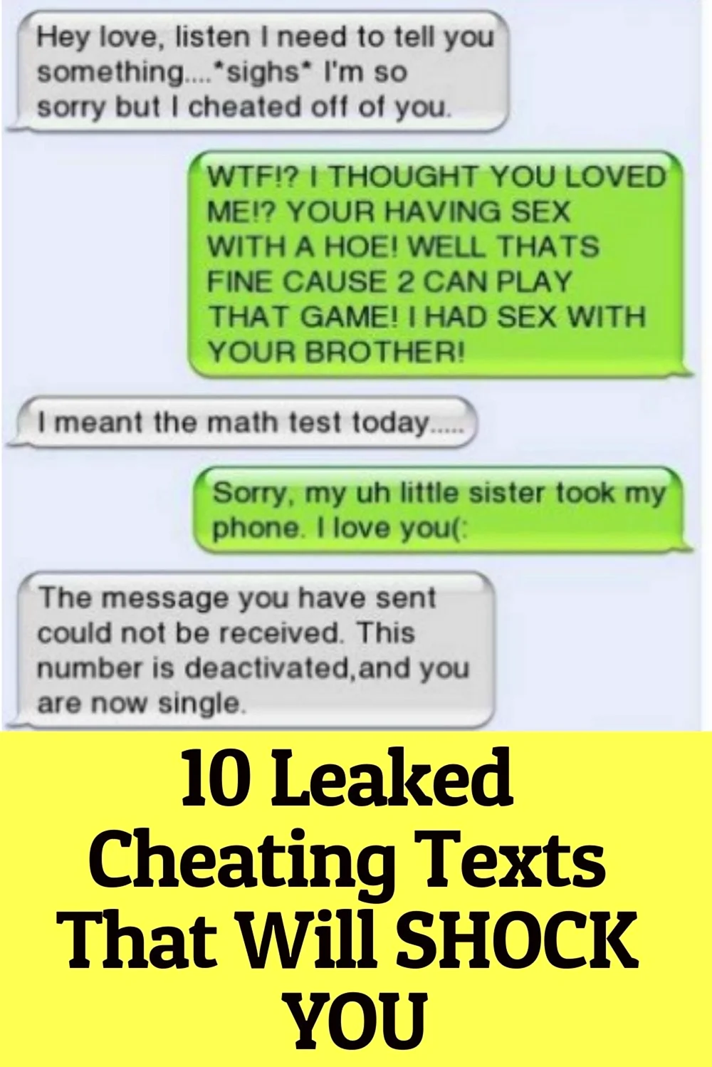Text message cheating