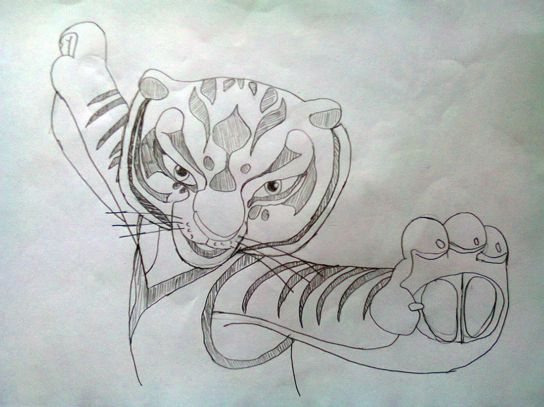 Тигрица кунг фу Панда рисунок