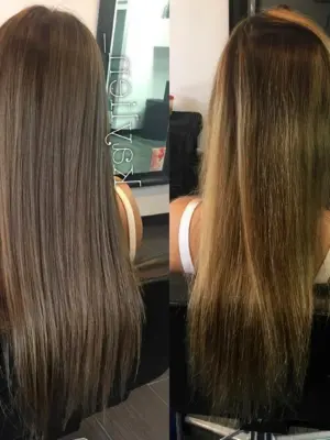 Тонирование русых волос до и после