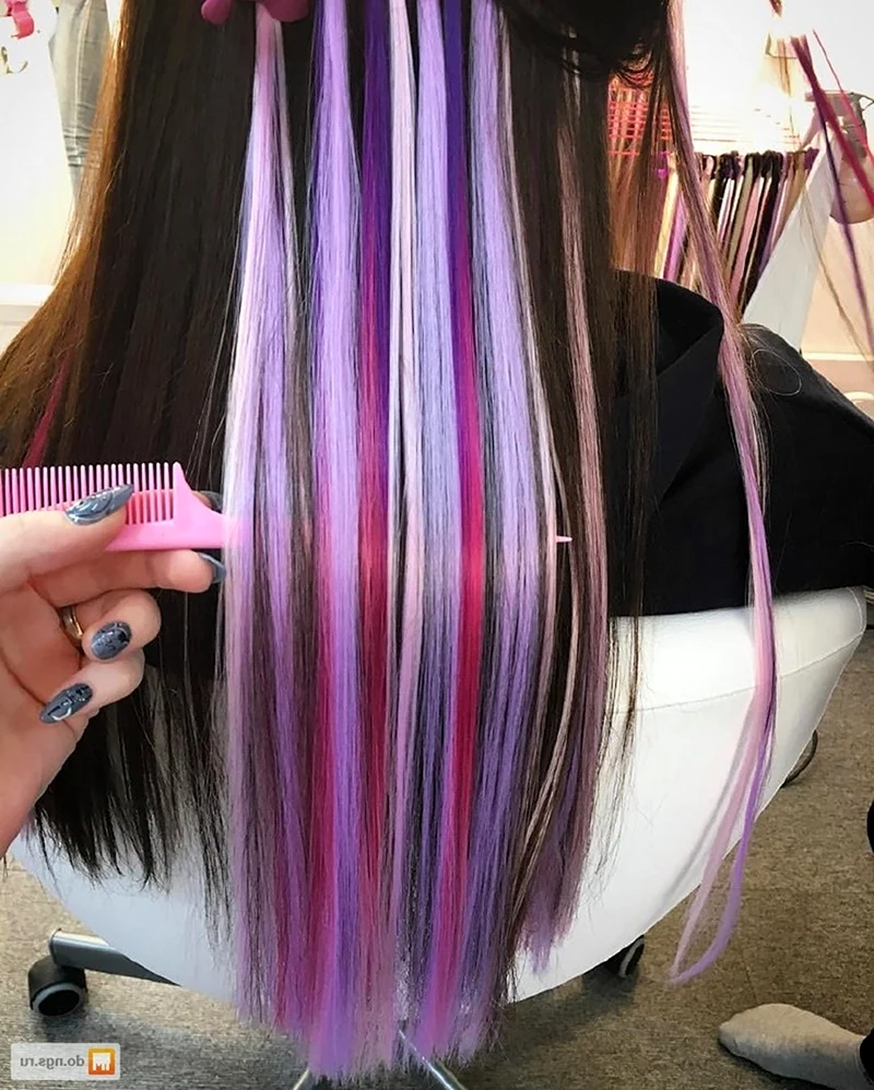 Цветное наращивание волос