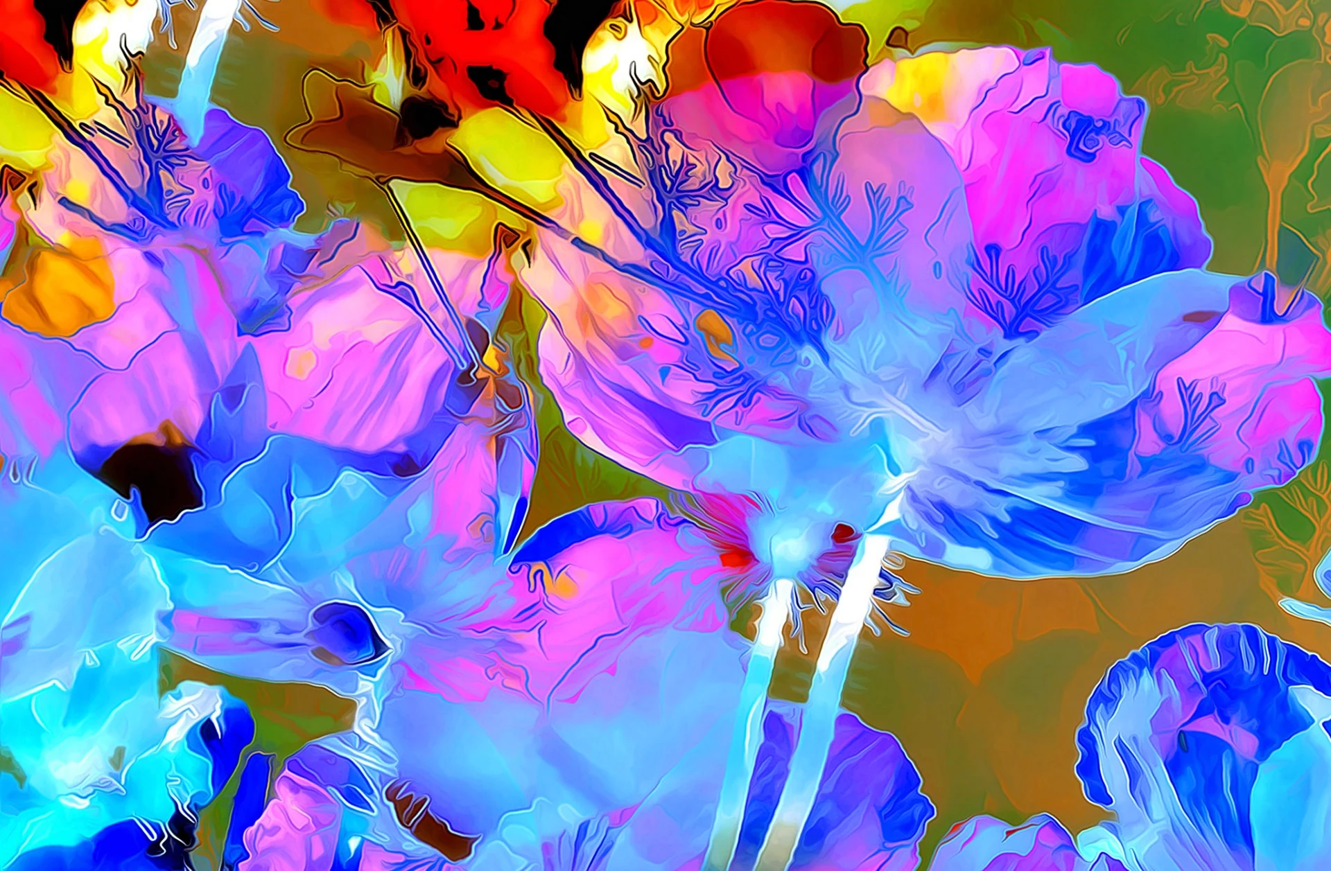 Цветы абстракция