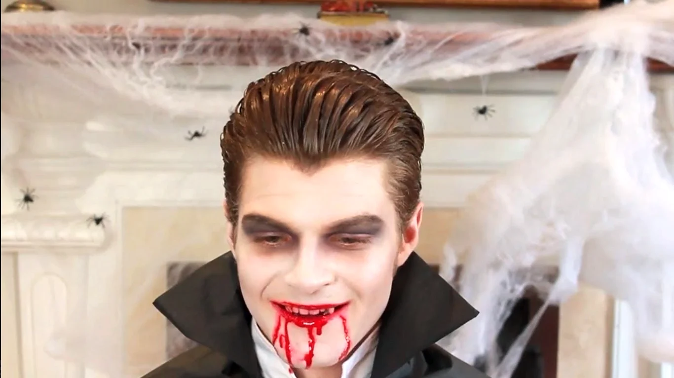 Вампир мейкап на Хэллоуин мужской