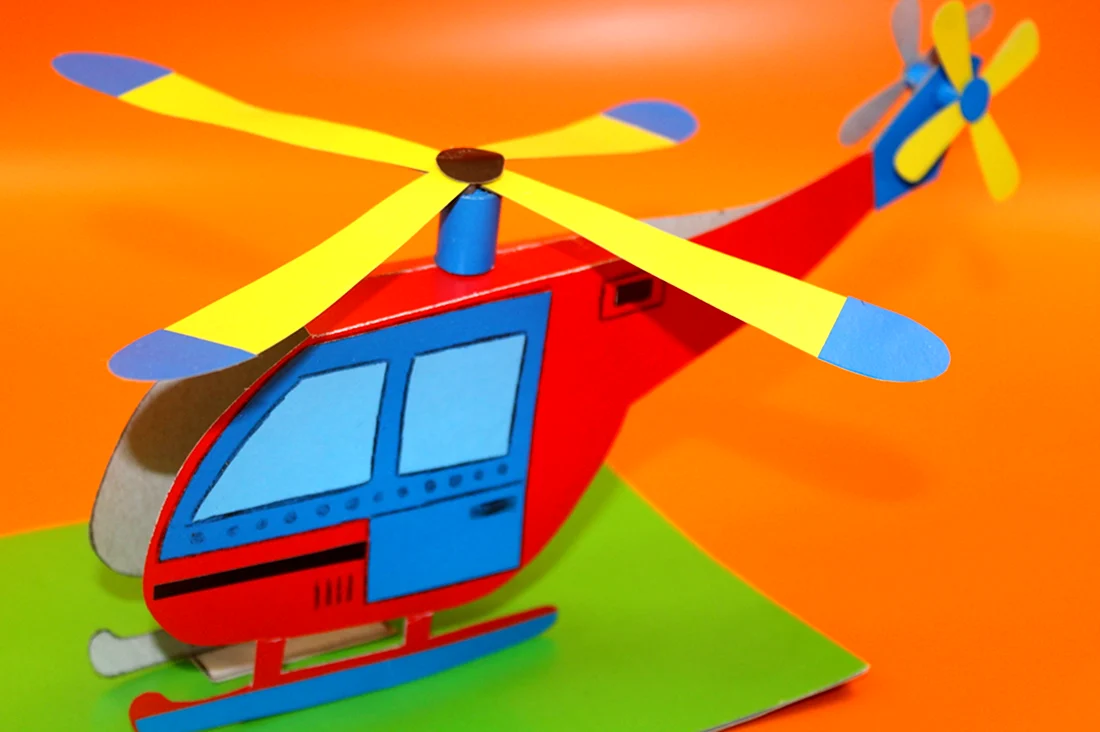 Вертолет аппликация из бумаги
