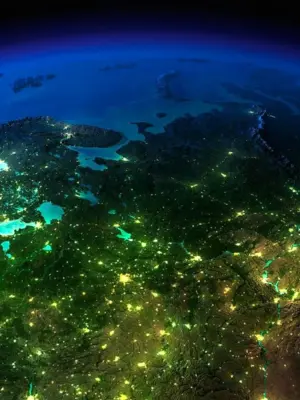 Вид земли из космоса ночью Россия