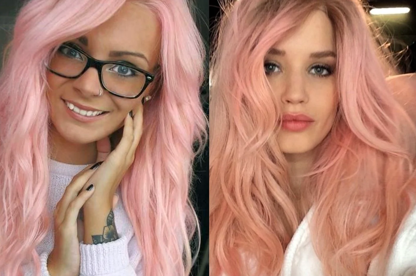Волосы розовый блонд