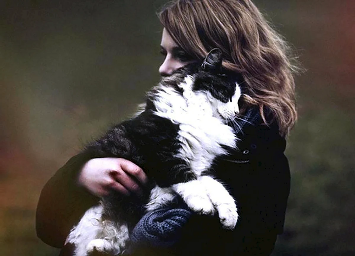 Женщина с котом на руках