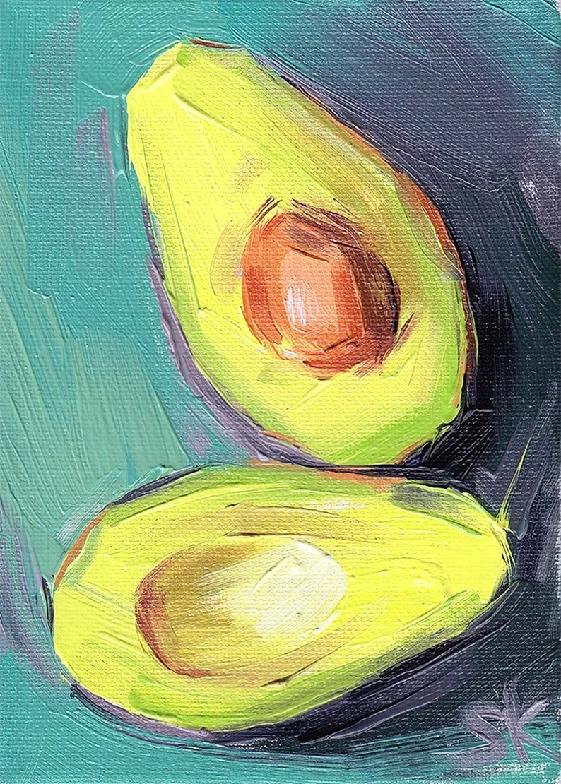 Живопись мастихином авокадо