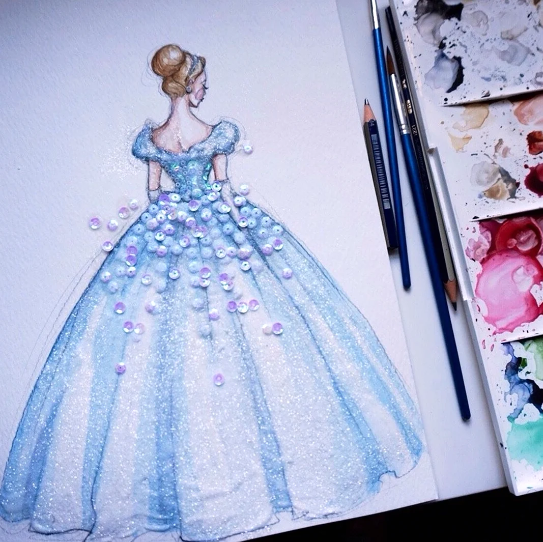 Золушка платья для рисования