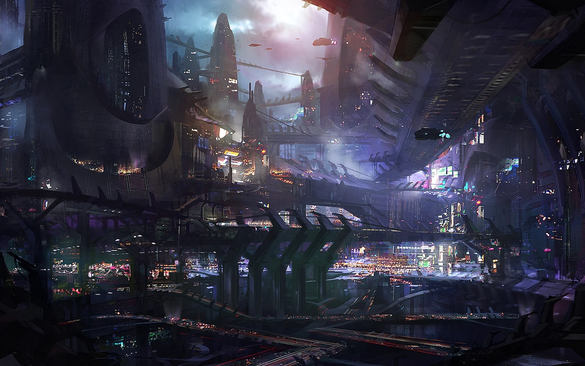 Cyberpunk City мосты