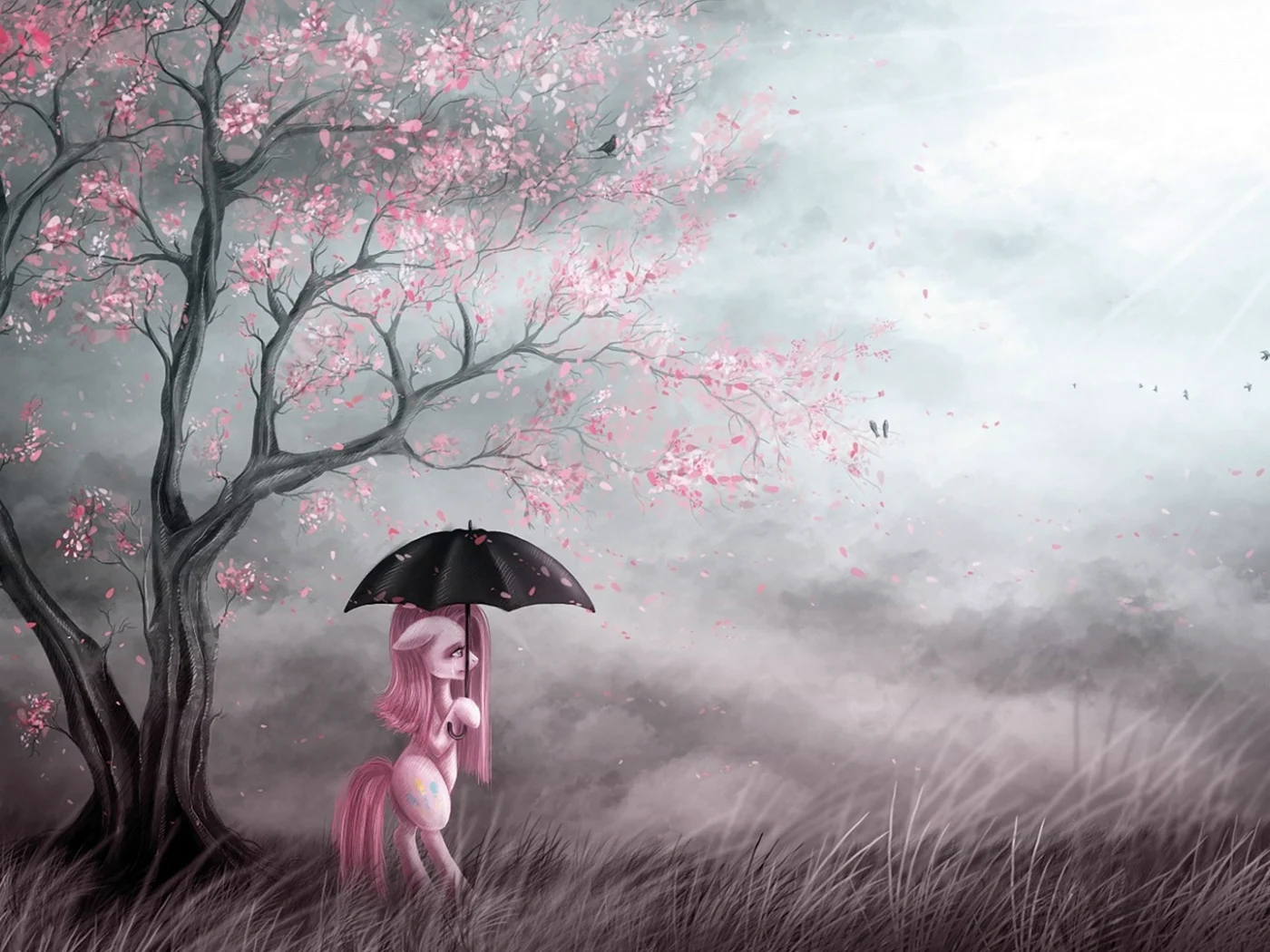 Единорог с розовой гривой my little Pony зонтик Umbrella