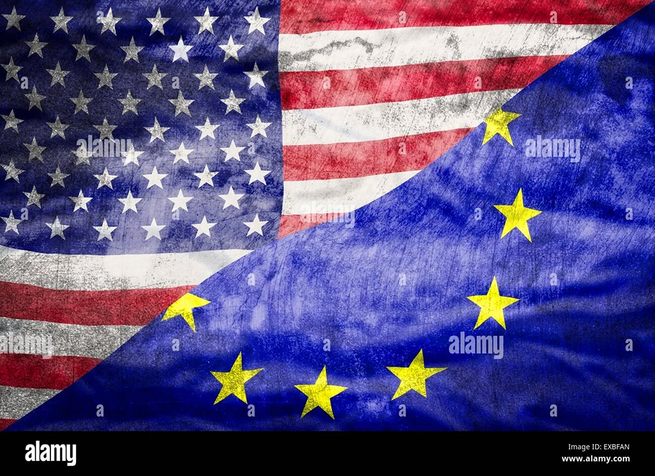 Флаг США И Евросоюза
