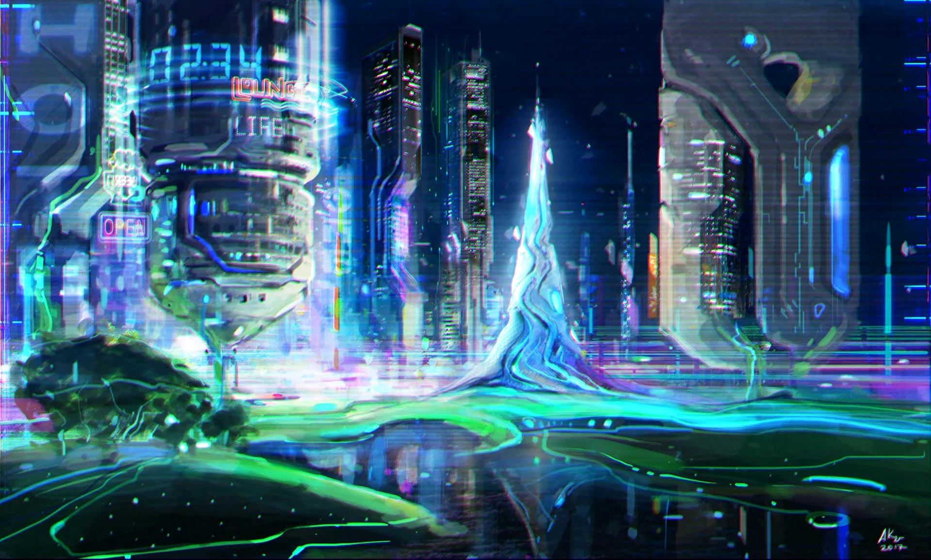 Город будущего неон