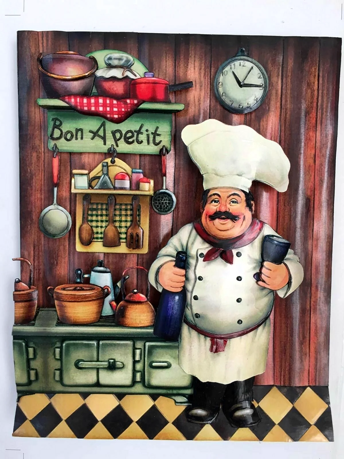 Картина повара на кухне