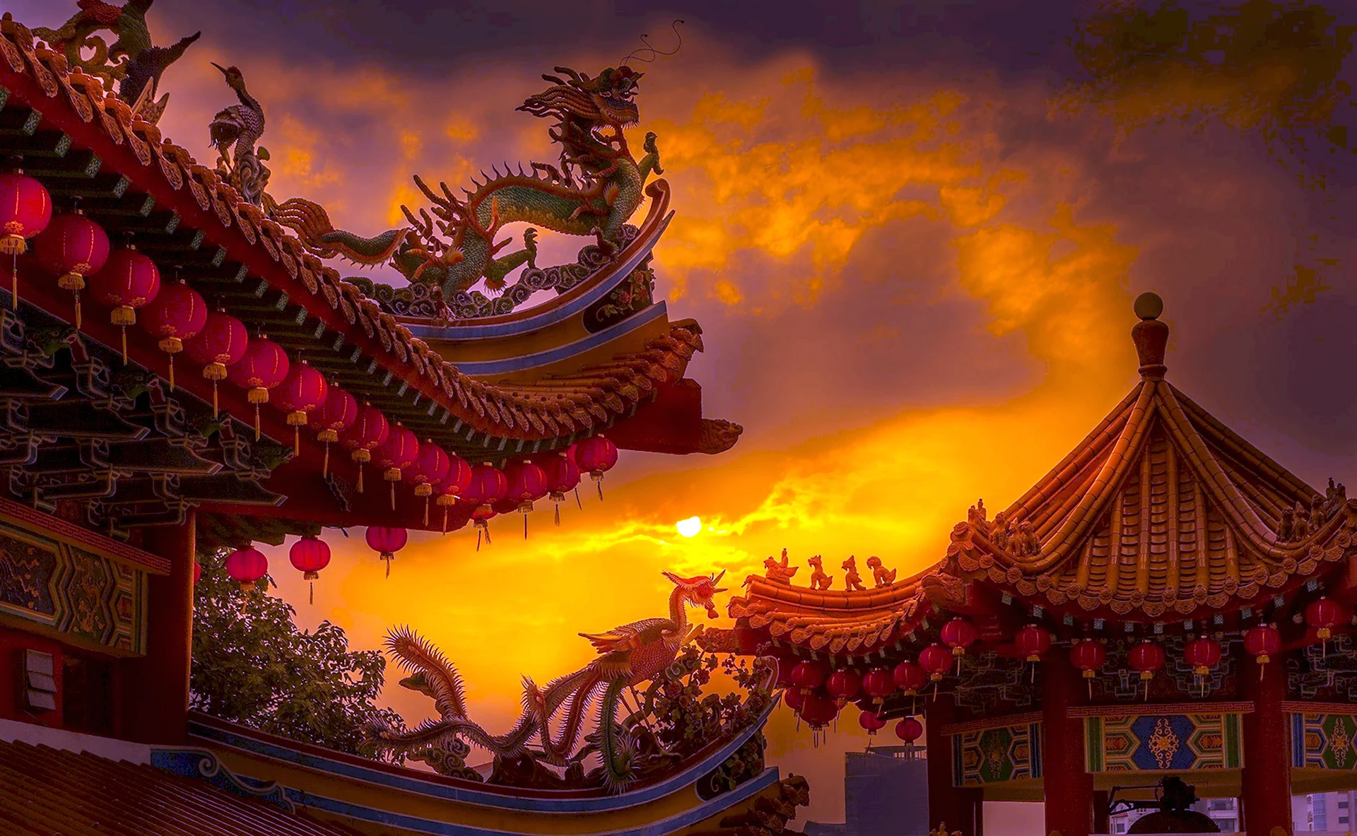 Храм красного дракона Китай