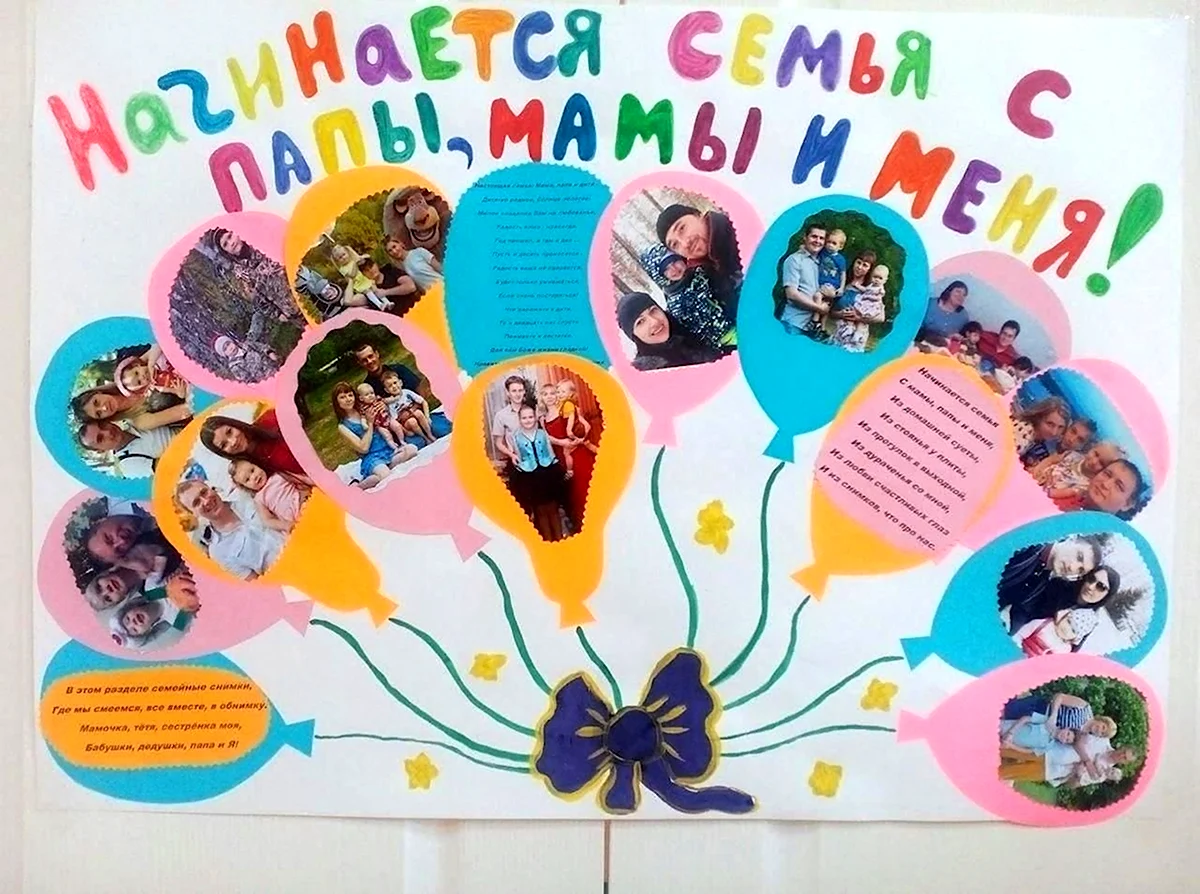Плакат ко Дню семьи в детском саду