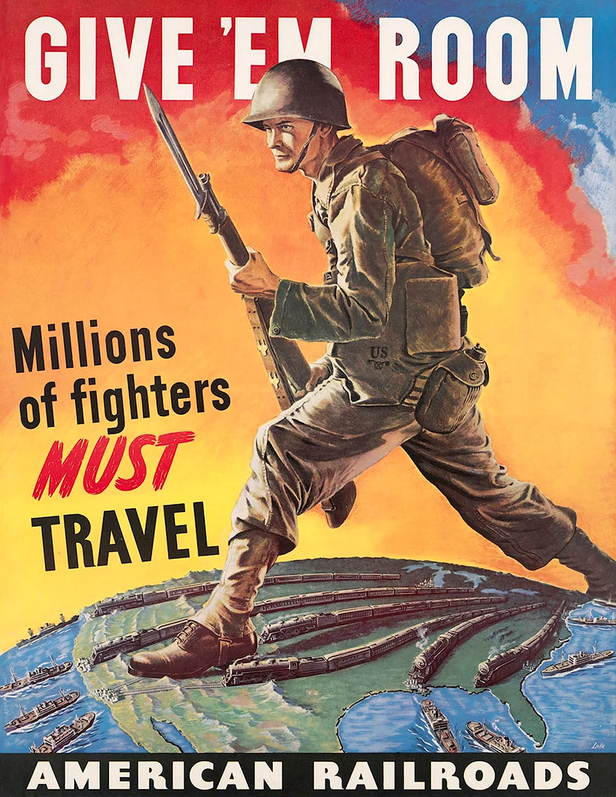 Постер с американским солдатами