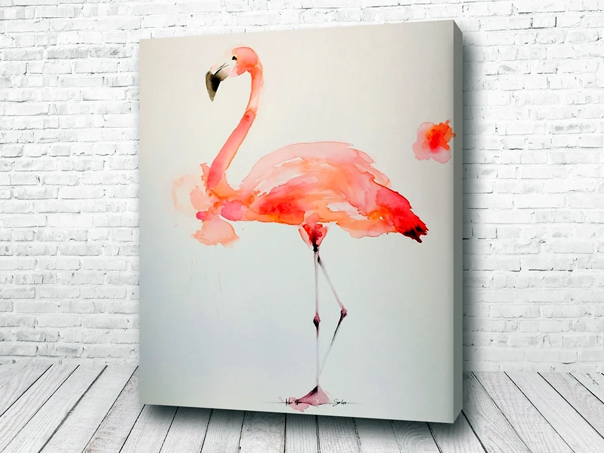 Постер с Фламинго в интерьере