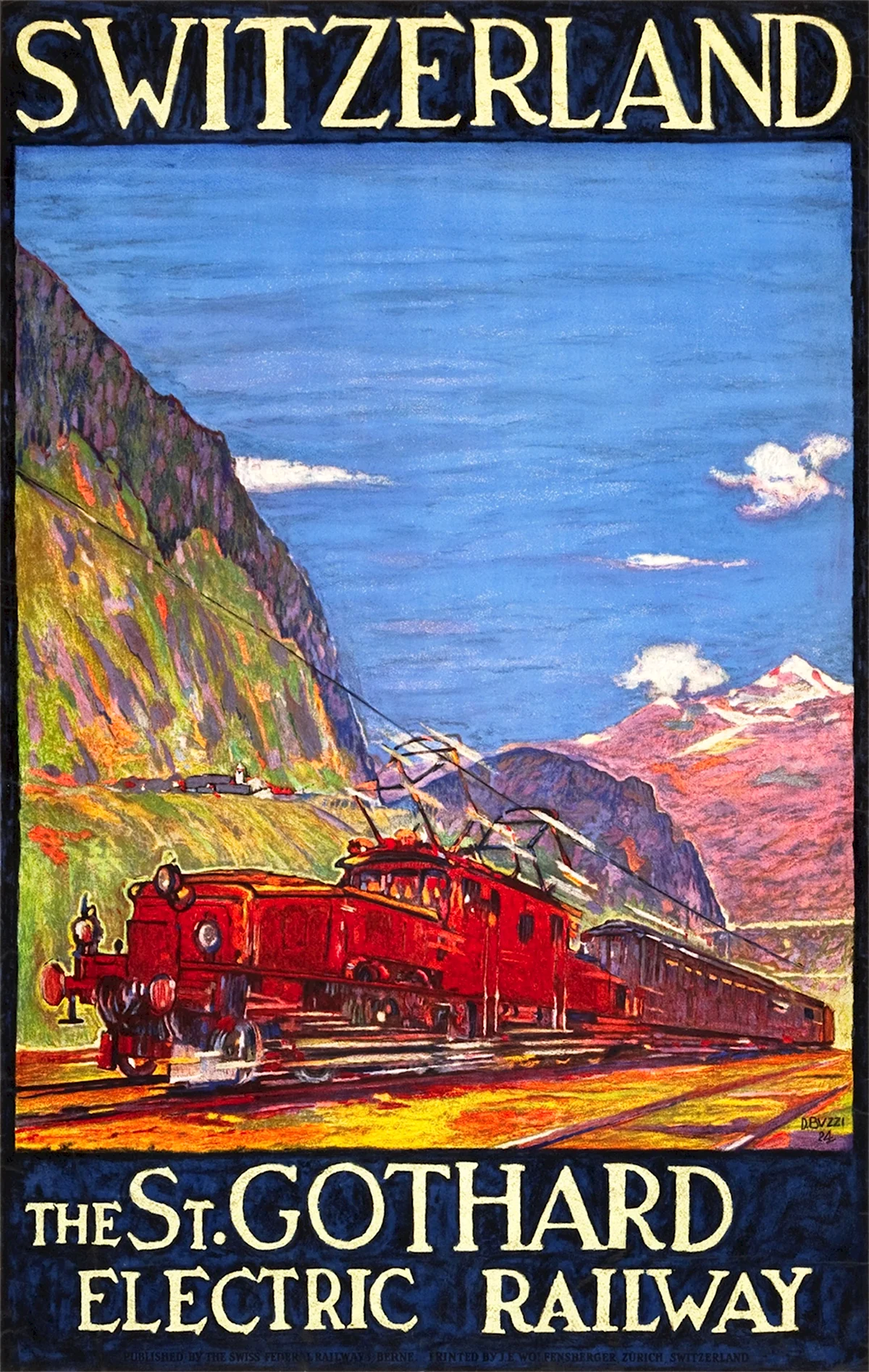 Постер Швейцария поезд