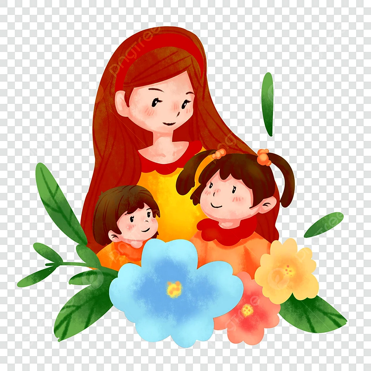 Рисунок ко Дню матери с цветами