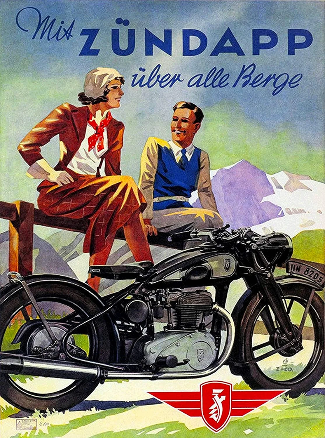 Старые плакаты с мотоциклами