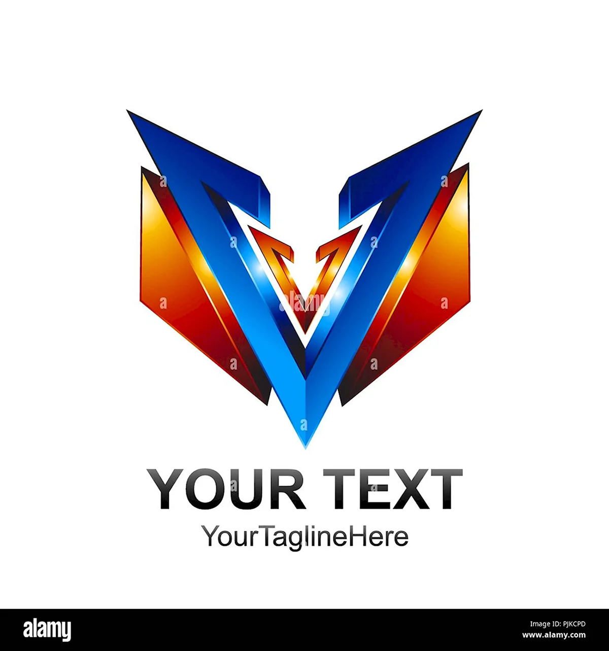W V логотип оранжевый синий